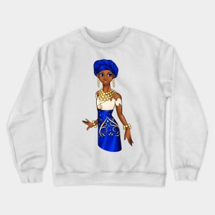 Black is Beautiful - Niger African Melanin Girl in traditional outfit Crewneck Sweatshirt